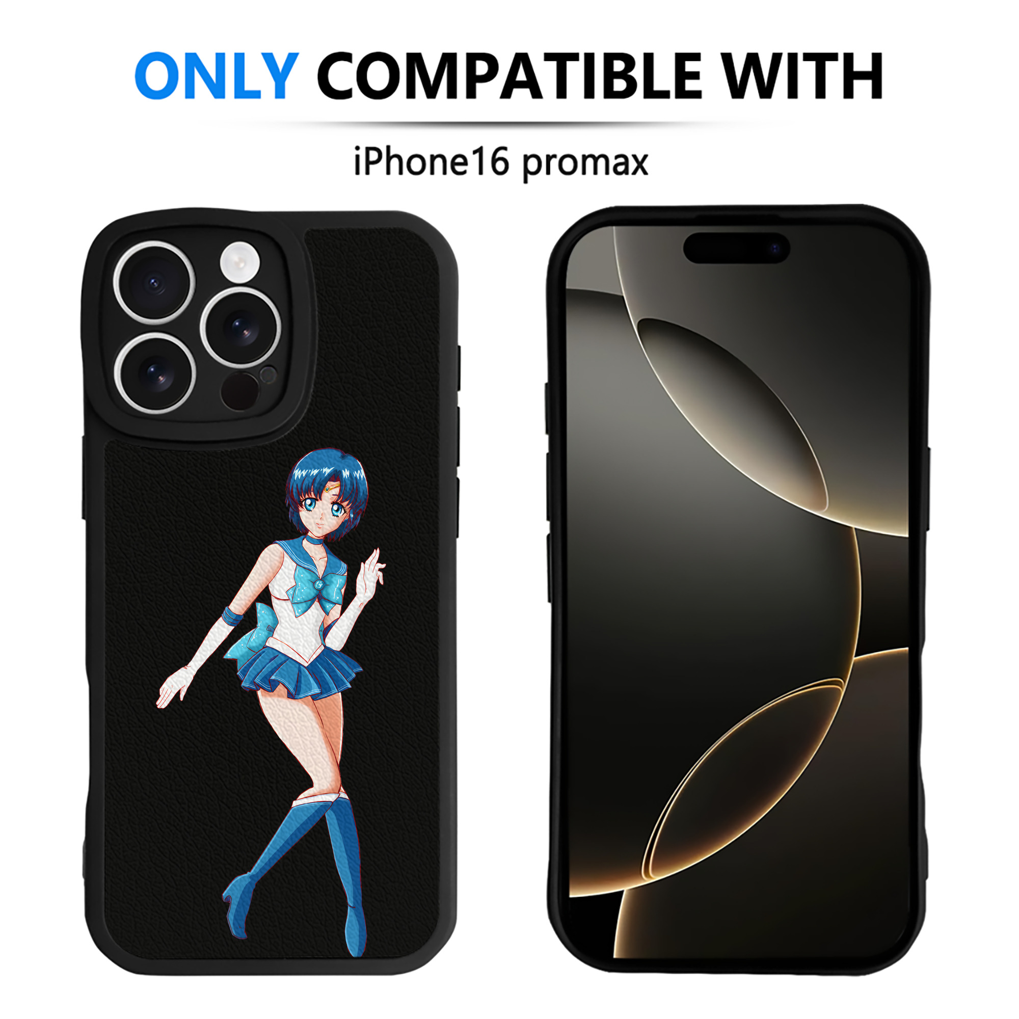 （画像用） 美少女戦士セーラームーン 水野 亜美 みずの あみ Sailor Moon Mizuno Ami 【iPhone 16シリーズ対応】シリコンスマホケース（レザー調） 材質：シリコン